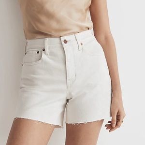 Madewell Perfect Mid Length Jean Shorts White 26